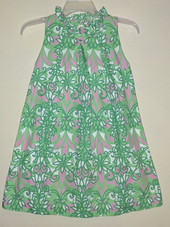 Lilly Pulitzer Other - Lilly Pultizer Little Girls Green and Pink Floral Sleeveless Shift Dress